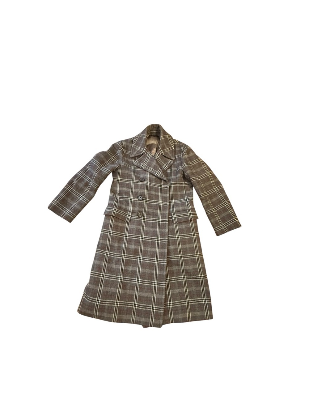 Marc Jacobs Gray Plaid Coat with Red Accents 100% wool